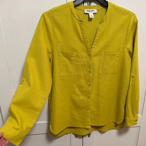 Nine West Mustard Button Down Shirt
